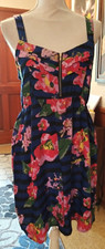 Justify Size Junior Large Dress Multicolor Sleeveless Ruffles V-Neck 34.5" Long