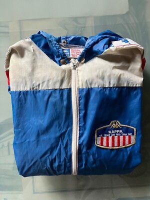 Vintage Kappa USA Team 1987 Made In Italy K-way offizieller Sponsor USA Gleis und
