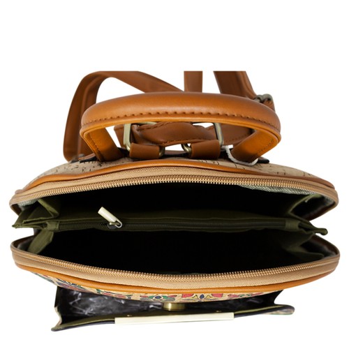 Damen Mehrfarbig Rucksack Tasche Damen Kork Rucksack Schulter Handtasche YGC2121 - Bild 21 von 24