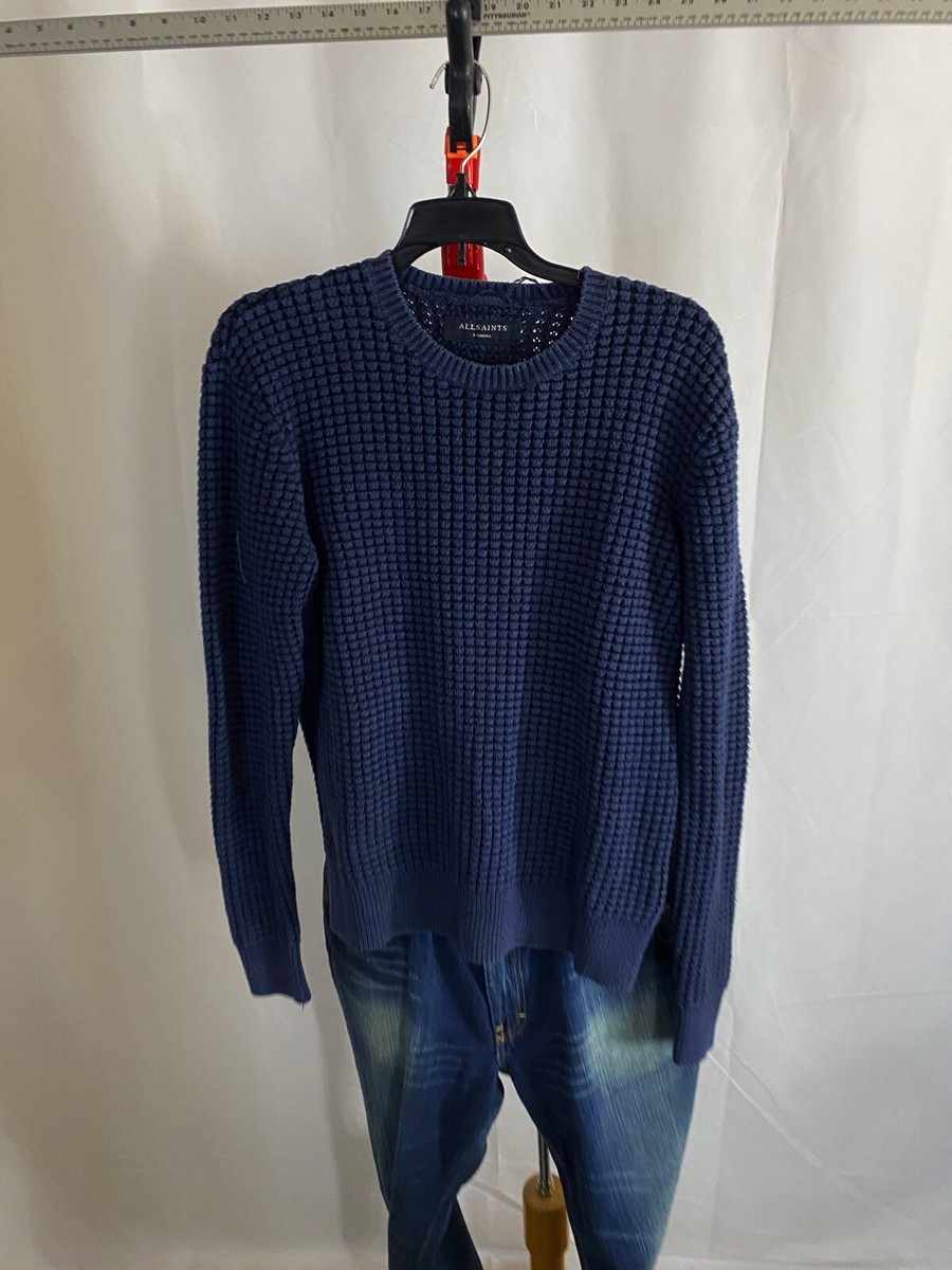 Allsaints Thick Blue Knit SWEATER XS Extra Small Length 26 | eBay