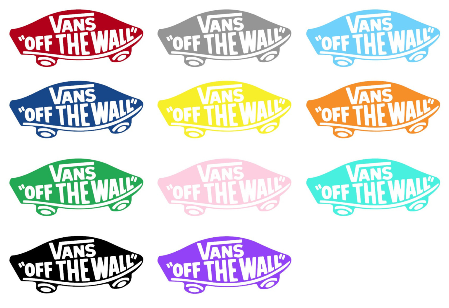 Vans Off The Wall All Weather Sticker Decal in Multiple Sizes & Colors-image