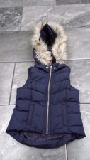 NWT H  M GIRLS PUFFER VEST NAVY BLUE HOOD 4-6Y