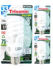 3 pack Daylight Bulb Light 33 W Energy 150 Watt Output White Compact Fluorescent