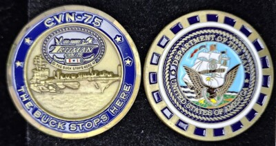 #ad CVN 75 USS HARRY TRUMAN The Buck Stops Here Navy Challenge Coin $5.99