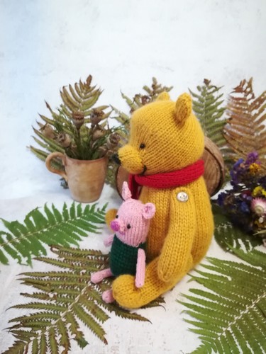 Toy knitting patterns - Knit your Winnie the Pooh and Piglet based on the book - Picture 4 of 11