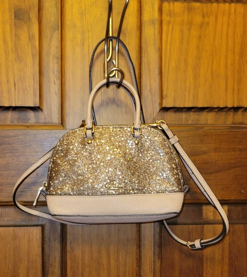 COACH MICRO MINI SIERRA SATCHEL GOLD WITH STAR GLITTER F22891