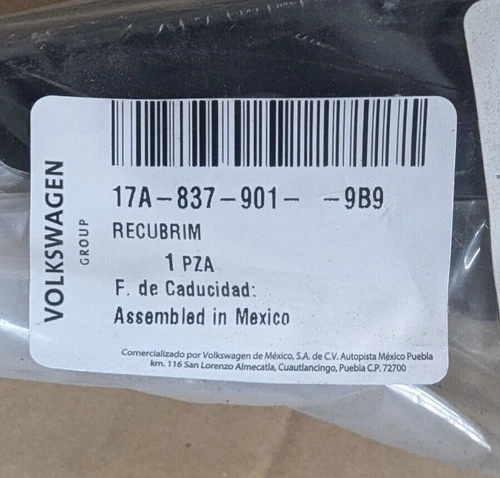 2019-2020 VW Jetta Front Left B Pillar Genuine Volkswagen Trim 17A-837-901-9B9