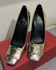 Roger Vivier Belle Vivier Trompette Gold Heels Size EU 40/9