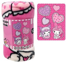 My Melody Kuromi Fleece Throw Blanket - 45'x60' Pink Soft Blanket