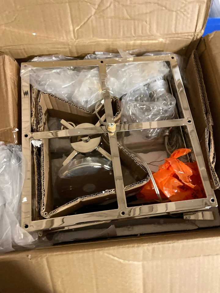 Capital Lighting 544741NK Bleeker Foyer Light, 4 luces 240 W, 18"x13", níquel/azul Foto 2 de 2