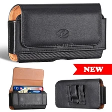 For Samsung S24 / 24 Plus Ultra FE Leather Nylon Case Belt Clip Holster Pouch