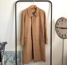 90s Vintage Burberry Cashmere Overcoat Camel Color M Size Auth