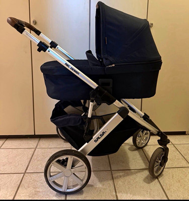 ABC Design Salsa 4 Kombikinderwagen Sportwagen blau/silber Babywanne Sitz