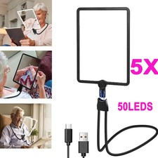 5x fach HandLupe Leselupe für Senioren Kinder,Lupe mit 50 Led Licht & Ständer DE