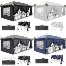 3x6m Heavy Duty Waterproof Pop Up Gazebo Garden Party Canopy Tent with 6 Sides