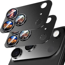 SiHPuoy 2 Pack Camera Lens Protector for iPhone 17 Pro Accessories, Black 