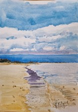 Watercolour Original "Denmark Wadden Sea" RAINBOW STYLE 21x30