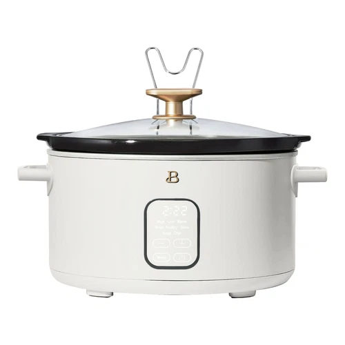 Beautiful 6 Qt Programmable Slow Cooker, White Icing by Drew Barrymore