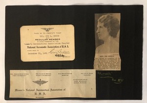 1931 WOMEN"S AERONAUTICAL Association Chapter Card USA Etc.