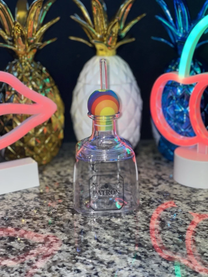 Tazas reutilizables Rainbow o Brown Clear Patron 12 oz paquete de 6 Foto 3 de 4