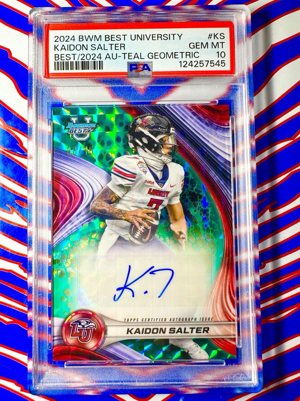 2024 Bowman U Best Kaidon Salter Teal Geometric Auto /15 PSA 10 SSP Colorado