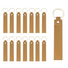 20Pcs PU Leather Laser Engraving Keychain Blanks Bronze Tone 5.3" x 0.8"