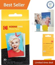 20 Sheets of 2x3 Inch ZINK Photo Paper - Smudge-Proof, Water-Resistant Prints