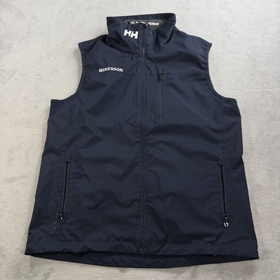 Helly Hansen Crew Vest Mens M Blue Helly Tech Sailing Outdoor Full Zip Jacket