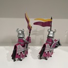 RARE 1993 PLAYMOBIL 2 Medieval Knights Horse Riders w/ Flags, Shields, swords — photo 7