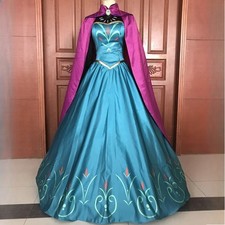Movie Ice Snow Queen Elsa Cosplay Costume Adult Women Dress With Cloak Fancy HOT