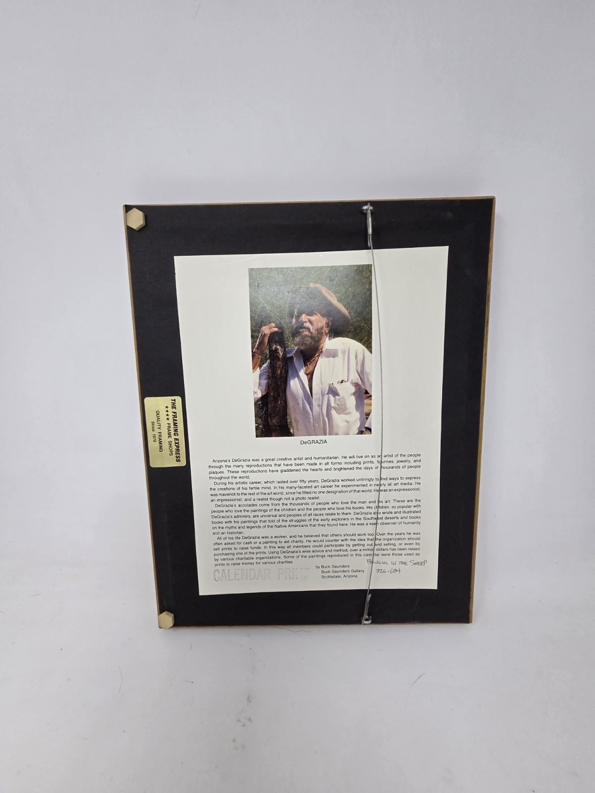 Ted De Grazia “Bringing In The Sheep - Monument Valley” Framed Print 12" X 10"