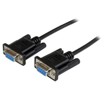 StarTech SCNM9FF2MBK 2m Black DB9 RS232 Serial Null Modem Cable F/F