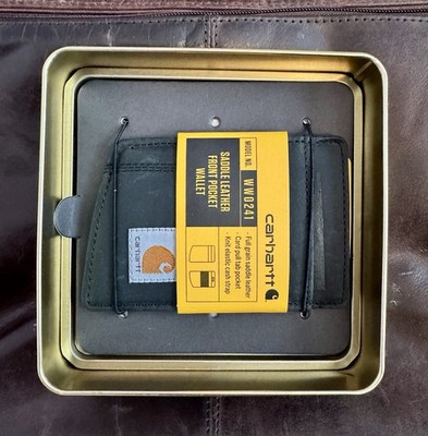 Carhartt Saddle Leather Front Pocket Wallet. Black. NWT