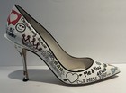 DOLCE & GABBANA White Leather Lori Graffiti Doodle Print Pumps Shoes Bag Sz 39.5 — photo 4