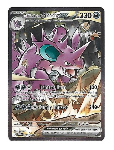 Team Rocket's Nidoking EX 233/182 SIR Holo Pokémon TCG Destined Rivals NM/MINT