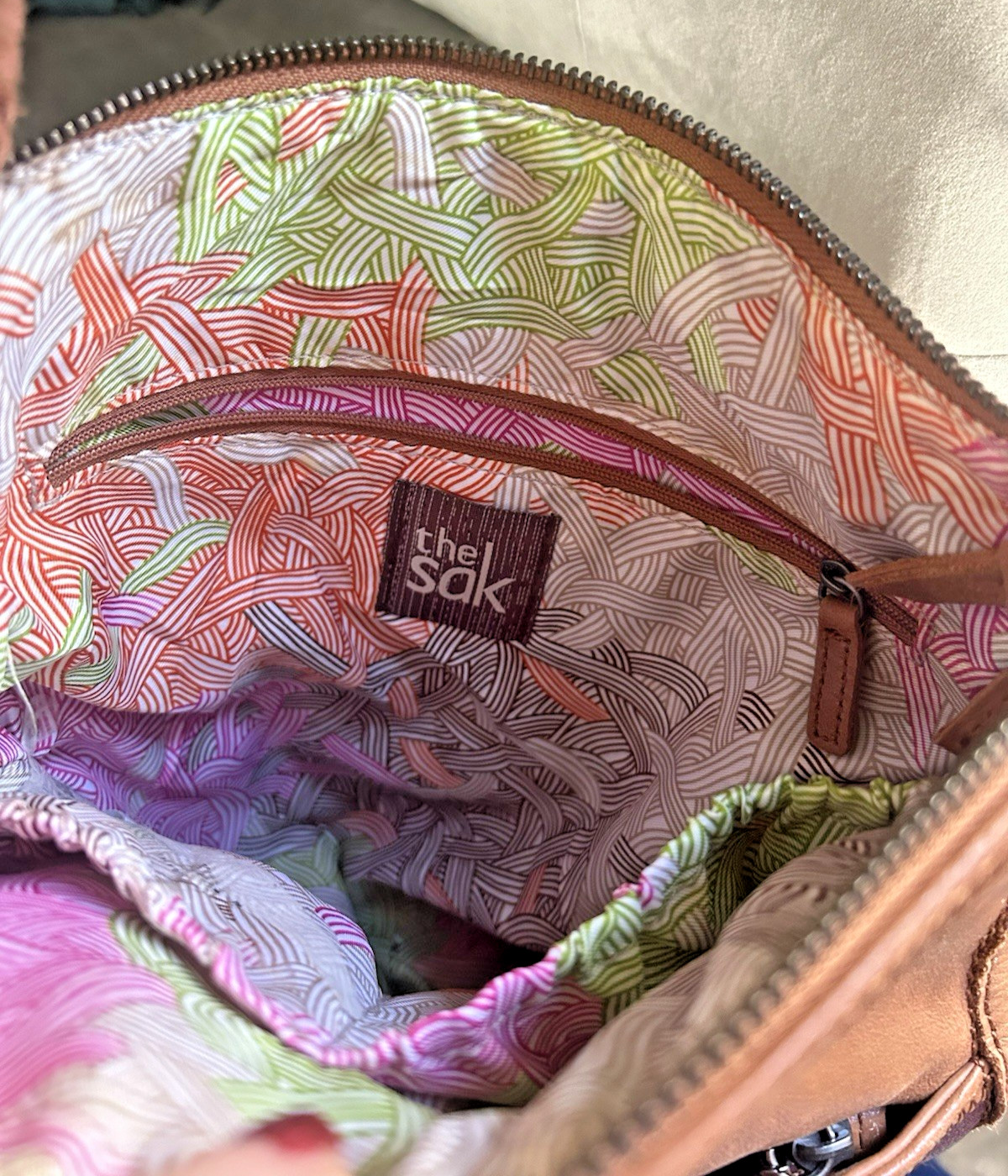 The Sac Leather Multicolor Patchwork Iris Crossbo… - image 3