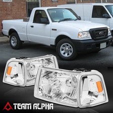 Fits 2001-2011 Ford Rangerchromeclear4pc Amber Corner Headlight Headlamp Lamp Fits 2001-2011 Ford Rangerchromeclear4pc Amber Corner Headlight Headlamp Lamp