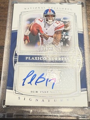 2019 National Treasures Plaxico Burress Jersey Match Auto 17/99 (1/1) NM-Gem MT