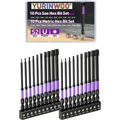 Schraubendreher Bit Set Sechskant 20 Stück Magnetisch 100mm Werkzeug