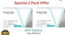 VIVISCAL PRO - Professional Hair Growth Tablets 180 Exp. 12/2027 PACK OF 2 