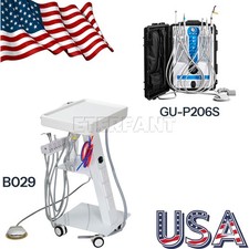 Portable Dental Mobile Delivery Unit System w/Air Compressor 4Holes Suction Cart