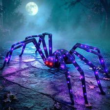 Halloween Decorations Outdoor Giant Spider Light Up Spider 4.3Ft Lighted Large S