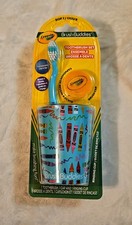 NEW Sealed Crayola Brush Buddies Kids Toothbrush Set - 3 Piece Cup  Yellow Cap