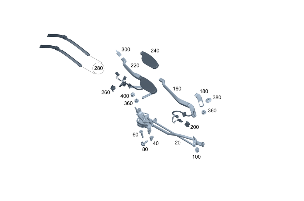 Genuine Mercedes-Benz Wiper Blade Kit 223-824-02-00-64 OEM Quality