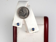 14k yellow gold sapphire stud earrings 3/4 carat total weight natural sapphire