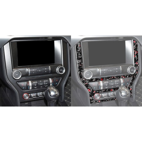 Red Forged Carbon Fiber Console Radio CD Panel Cover For Ford Mustang GT 2015-23 - Bild 4 von 7