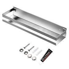 Wall Mounted Spice Rack, Stainless Steel Kitchen Organizer Shelves Hanging St...
