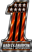 2 Harley Davidson 1 Orange And Black Flag Sticker Vinyl Decal