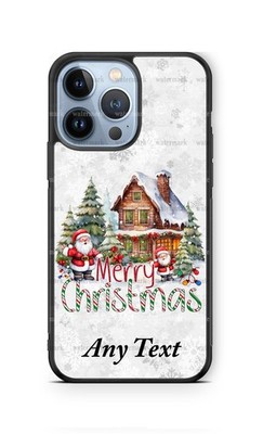 Santa in Log Cabin Farm Personalized Phone Case for iPhone 17 Samsung A16 Google