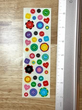 Strip of Four Mods Vintage Mrs Grossman's Small Colorful Buttons